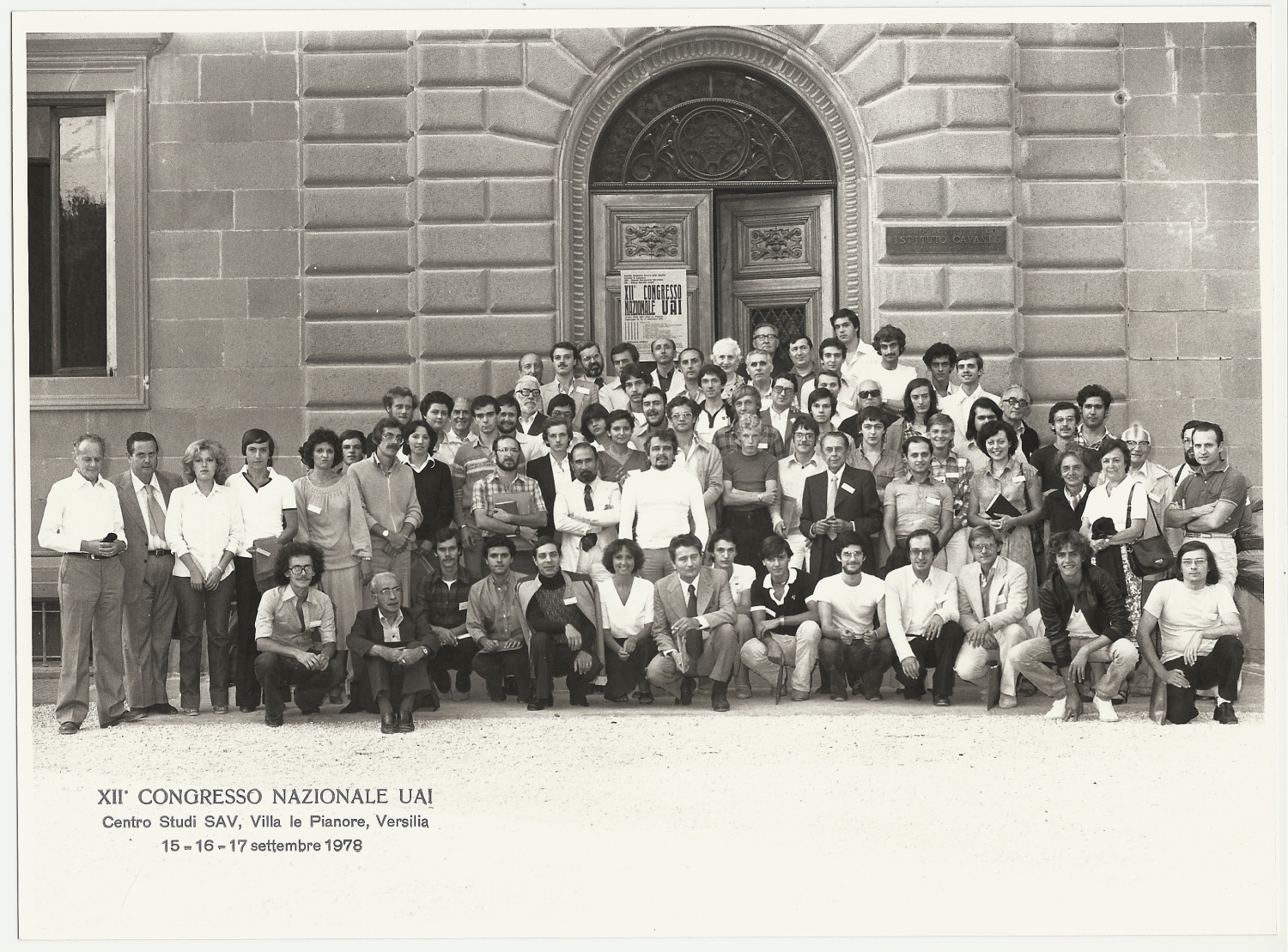 Foto di gruppo del XII Congresso Nazionale U.A.I. del 1978 a Camaiore